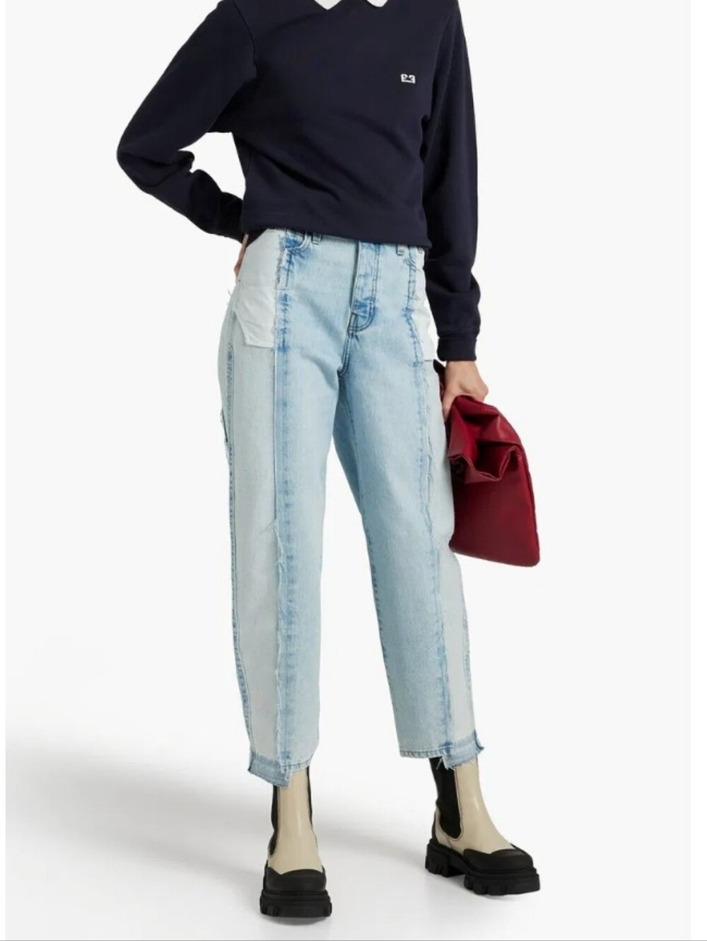FRAME Barrel Faded Distressed High-Rise Tapered Jeans Women's 24